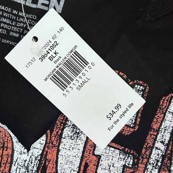 NWT Morgan Wallen Cowgirl Cropped Band T-Shirt BKE Buckle Size Small Country - Picture 7 of 12